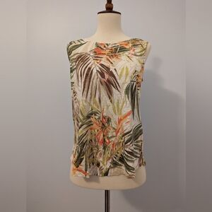 J.Jill Love Linen Palm Tropical Top XXs